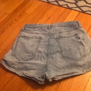 Stretchy denim, medium blue, shorts